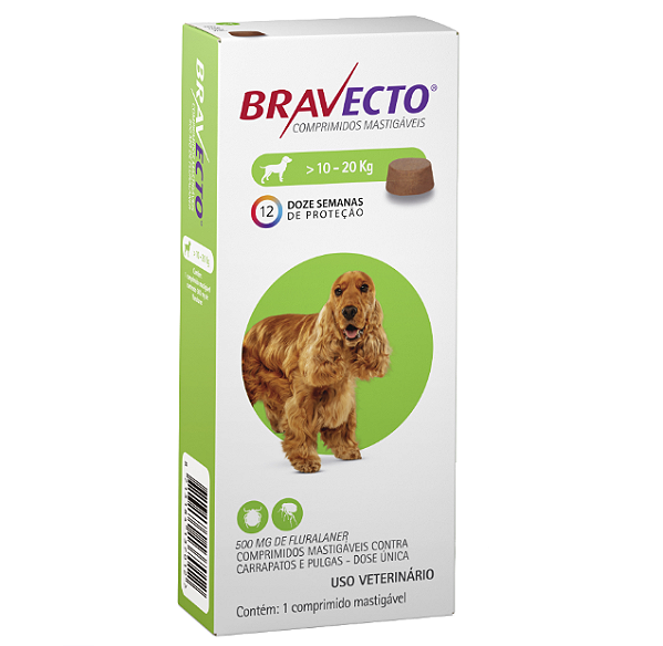 Bravecto 500mg 10 a 20 Kg