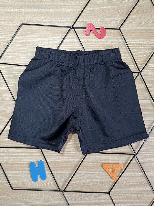 Shorts Infantil Liso - Preto - Tamanho 1