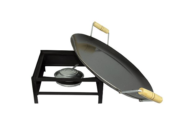 Disco De Picanheira Com Borda 40 Cm + Fogareiro A Álcool G