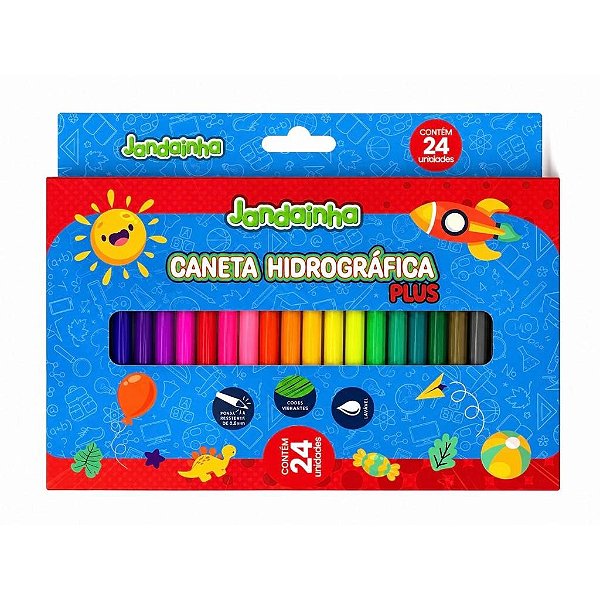 Canetinha Hidrográfica Plus Jandainha 24 Cores