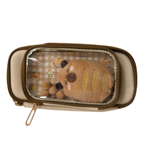 Estojo Escolar Transparente Fofo Capivara
