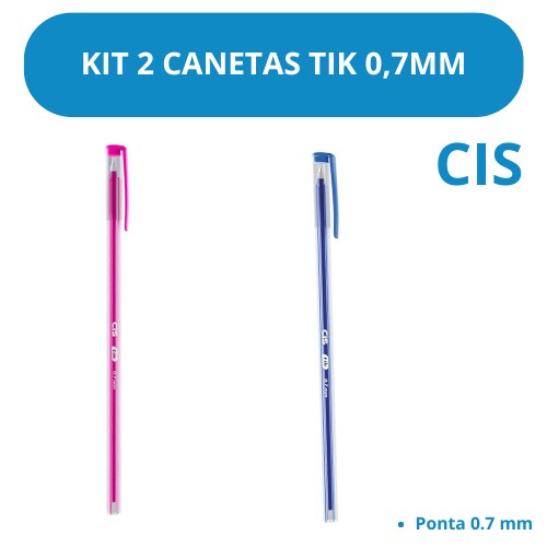 Caneta Esferográfica TIK - CIS - Kit de 2 Unidades