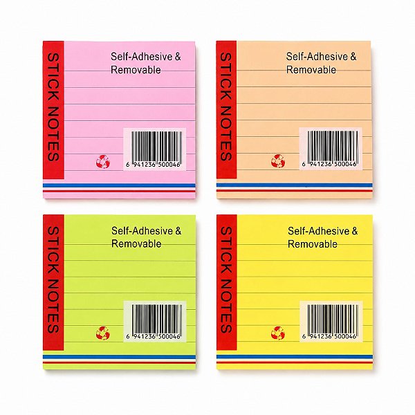 Bloco Adesivo Post It 76x76 mm Degradê e com Linhas