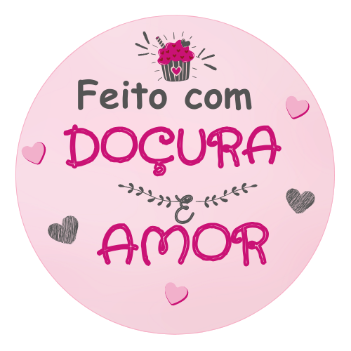 Adesivo - A Dieta Que Lute/ Feito Com Doçura/ Que A vida Seja Doce - 6x6cm - Kit com 100 e 200 Unidades