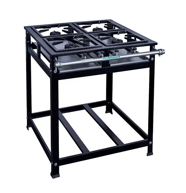 Fogão Industrial 4 Bocas Cristal Aço Alta Pressão P5 30x30