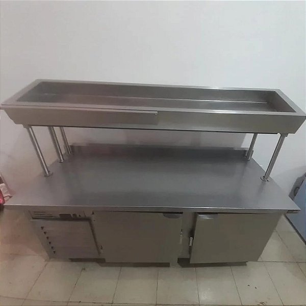 Balcão Condimentadora  Todo inox  1.84x72x85 USADO