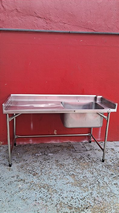 pia inox 160x70x93 Semi nova cuba lado direito