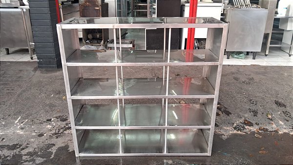 Prateleira inox com várias divisórias 160x40 SEMI NOVA