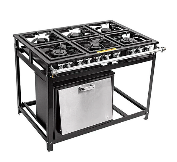 Fogão Industrial 6 Bocas com Forno 55L Cristalaço