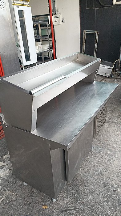 Balcão Condimentadora 1,50M Suspensa Aço Inox 430/430# Maquinbal SEMI NOVO