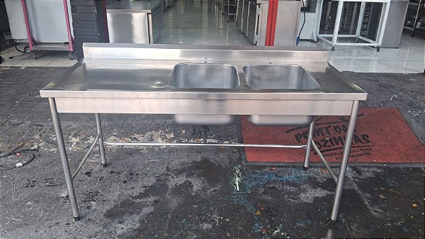 Pia inox 170x70x85 semi nova 2 cubas INOX 304