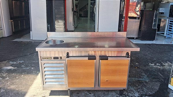 Balcão inox Ppienk 1.50x70x90 com cuba Semi novo
