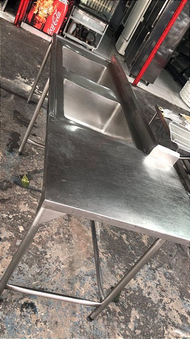 Pia inox 2 cubas semi nova 2.50x70x85