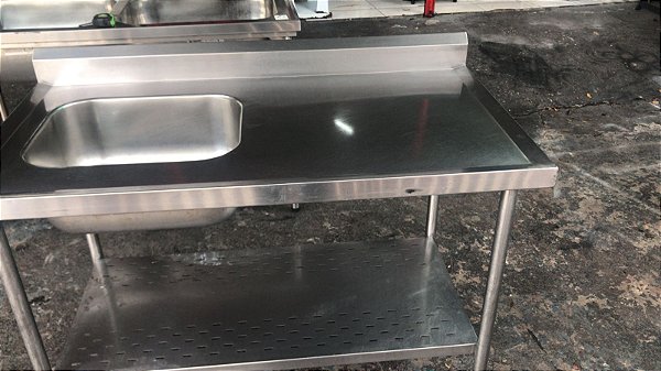 Pia inox 1.30x70x85 semi nova