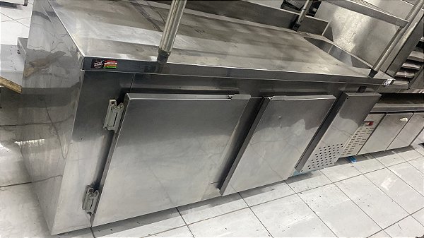 Balcão refrigerado com cuba frilux 2 portas semi novo 200x70x85