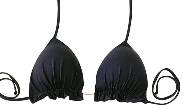 Top Cortininha Com Babadinho , Preto