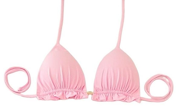 Top Cortininha Com Babadinho , Rosa Candy