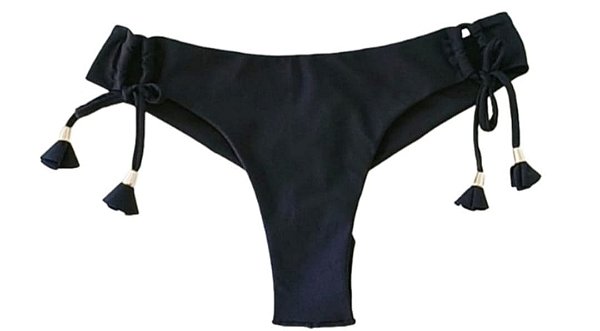 Calcinha De Bíquini Fio Duplo, Preto