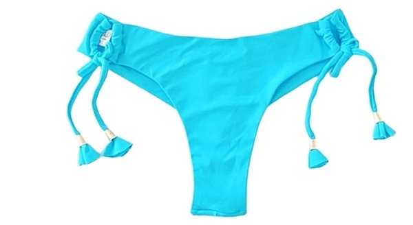Calcinha De Bíquini Fio Duplo, Azul Piscina
