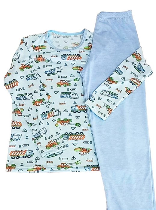 Pijama Infantil Menino, Estampado C/ Calça Azul