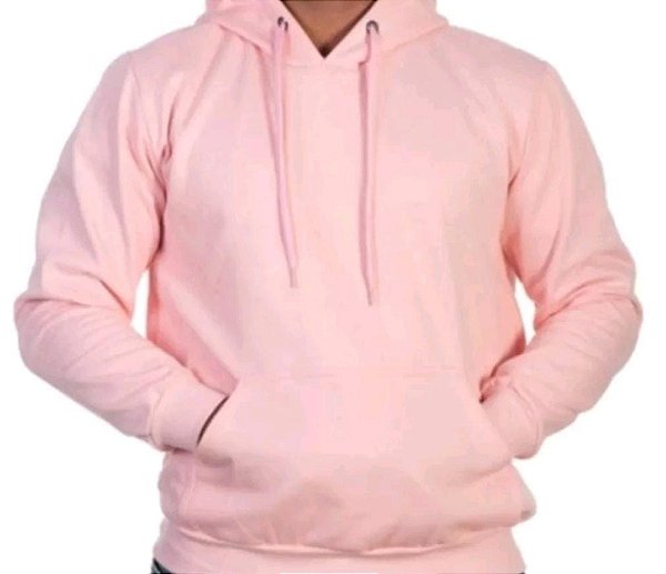 Blusa Moletom Canguru, Masculino/Feminino, Unissex, Rosa
