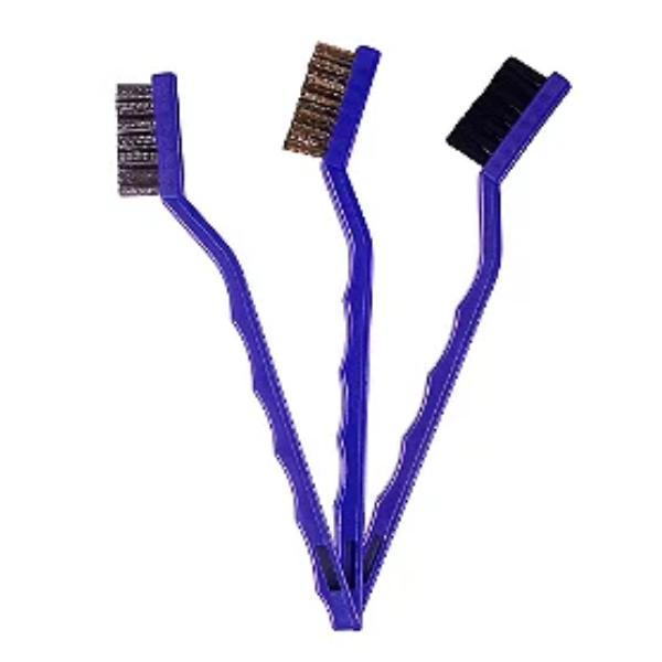 Kit 03 Escovas Vonixx para Detalhamento Nylon, Latão e Aço Inoxidável