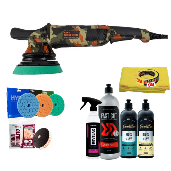 Kit polimento Roto Orbital Gold 1000W Camuflada KERS – 15mm