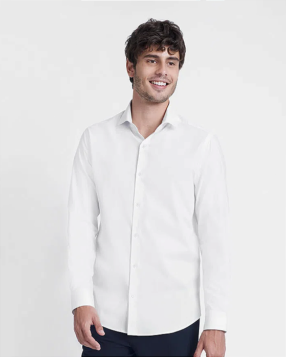 Camisa Slim Social Sem Bordado Branco