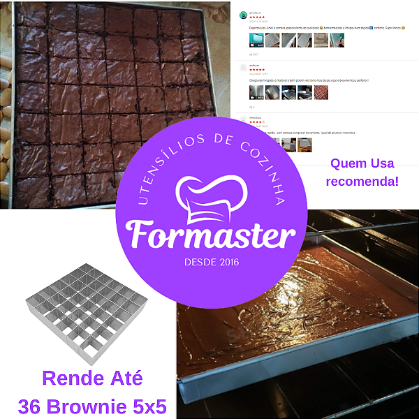 Forma Brownie Quadrada - 31,5 x 3 Alumínio