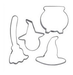 Kit Cortador Halloween - Bruxa 4 Peças (inox)