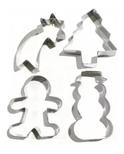 Cortador Kit Natal - Nº 03 - 4 Peças (Inox)