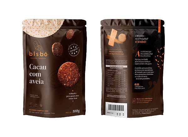 Biscoito sabor Cacau com Aveia - Pacote 130g