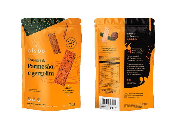 Biscoito sabor Parmesão com Gergelim - Pacote 100g