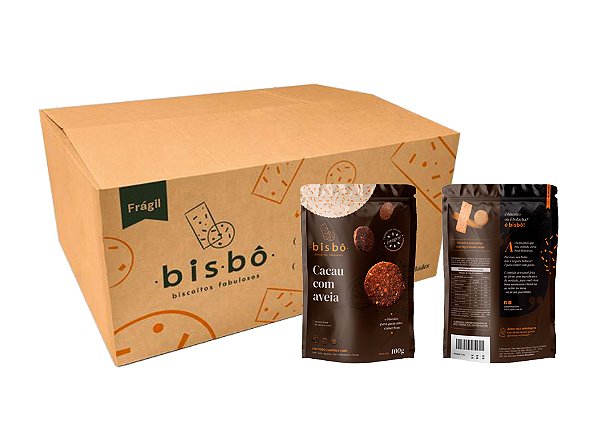 Biscoito sabor Cacau com Aveia - Caixa 24 unid.