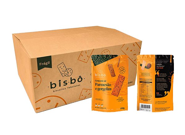 Biscoito sabor Parmesão com Gergelim - Caixa 24 unid.