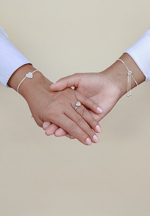 Pulseira Coração Cravejada