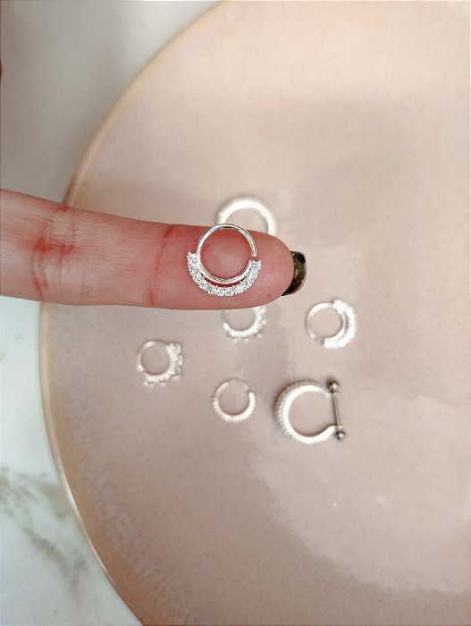 Piercing Aro Liso Aro Cravejado