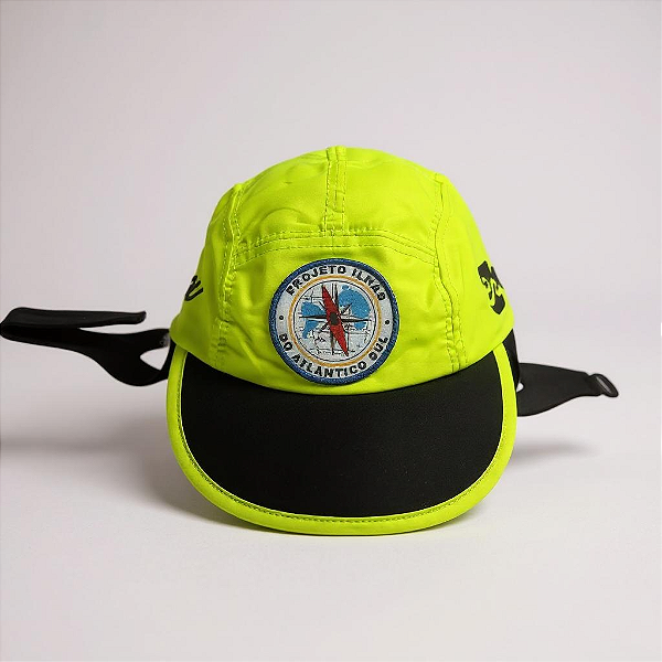 BONE PARA SURFAR / REMAR - COM PROTEÇÃO DE ORELHA - EXPEDIÇÃO ILHAS DO ATLANTICO SUL - AMARELO LIMÃO