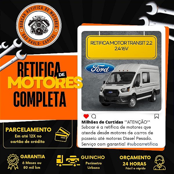 Retifica do Motor Transit 2.2 2.4 16V