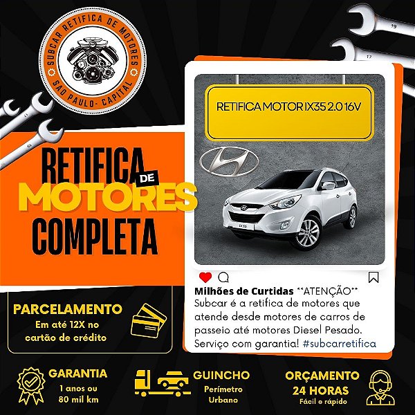 Retifica do Motor IX35 2.0 16V