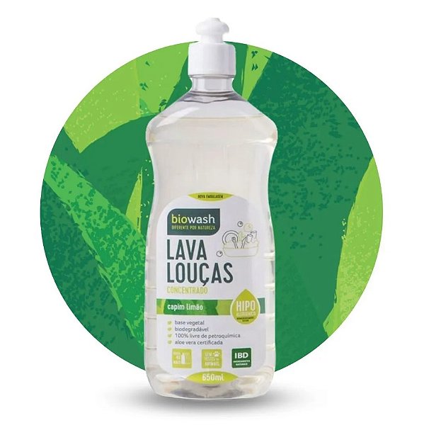 Lava Louças Capim Limão - Biowash 650ml