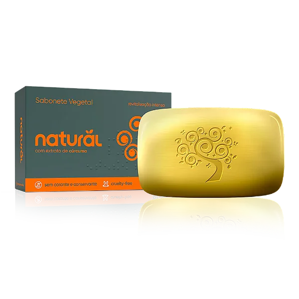 Sabonete em Barra Natural com Extrato de Cúrcuma - Organico Natural 80g
