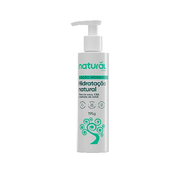 Hidratante Natural com Óleo de Coco, CBA e Romã - Orgânico Natural 195g