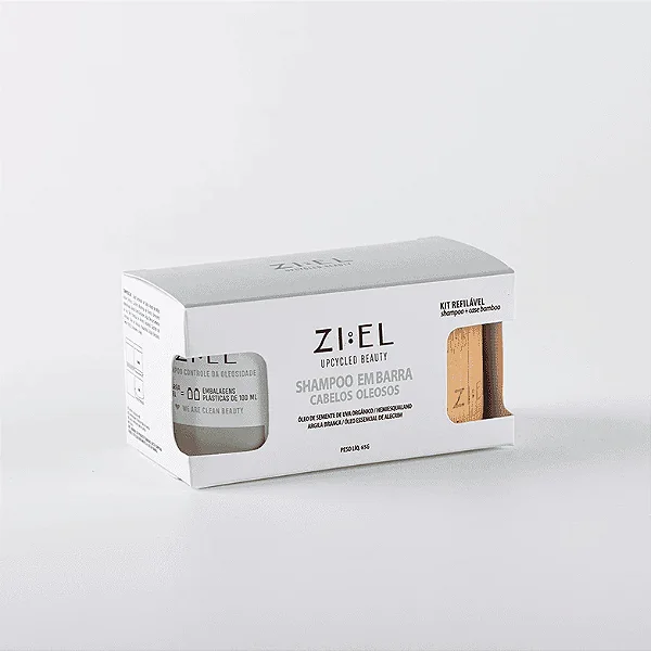 Kit shampoo para cabelos oleosos + case de bambu - Ziel 65g