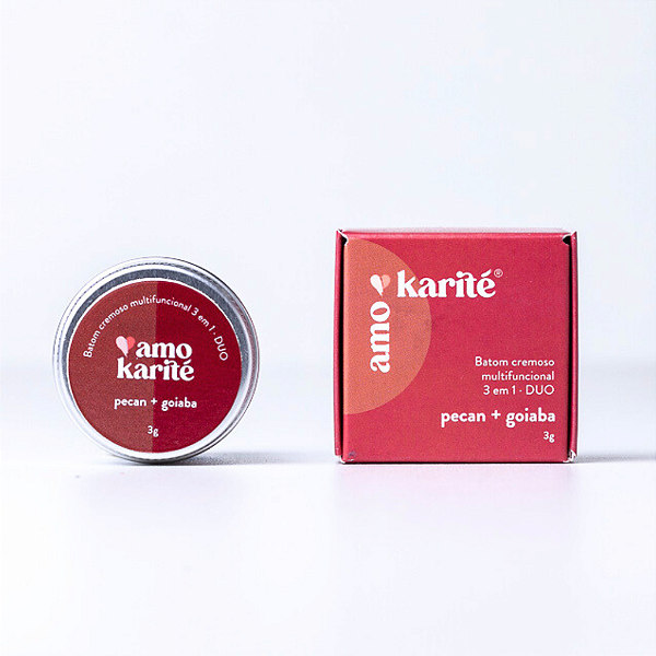 DUO Batom Cremoso Multifuncional 3 em 1 Goiaba + Pecan - Amokarité