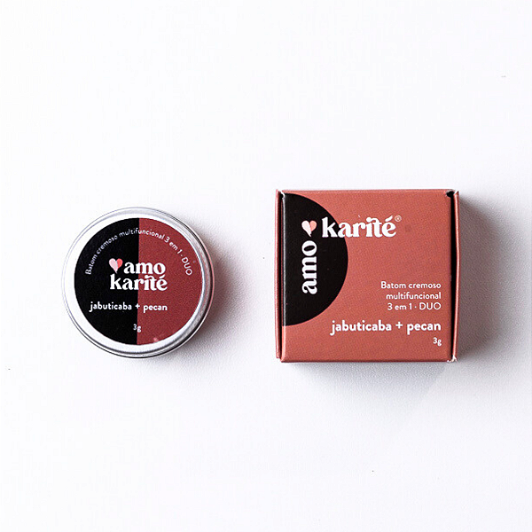 DUO Batom Cremoso Multifuncional 3 em 1 Jabuticaba + Pecan - Amokarité