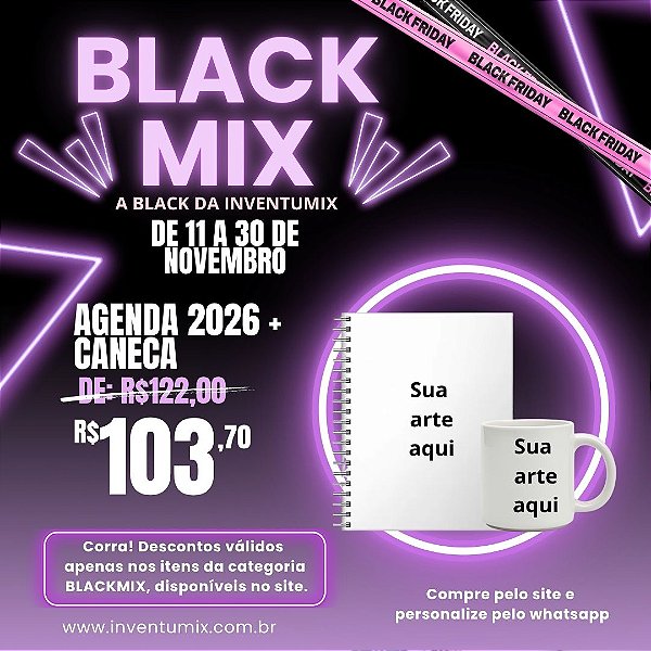 DUPLICADO - BLACKMIX - CADERNO A5 + Agenda 2026