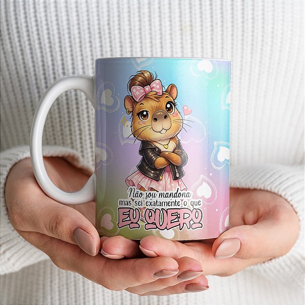 Caneca Capivara – Não sou mandona, mas sei exatamente o que eu quero