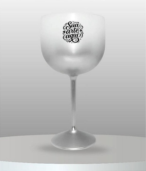 Taça de Gim Personalizada Acrílico Cinza 580ml - kit 10 unidades