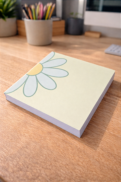 Bloco de Anotações Perfumado Margarida 10x10 cm